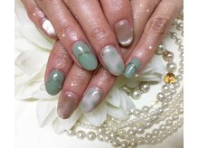 ウィズ フェリーク/グリーンタイダイネイル