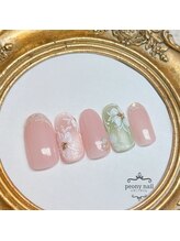 ピオニーネイル(peony nail)/6月新作　ふんわりフラワー
