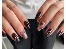 ランダネイル(LANDA. nail)/ブラウン×ニュアンスネイル