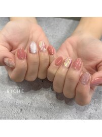 秋！上品ピンクニュアンスネイル