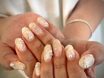 ヌル ネイル 堀江(NURU NAIL HORIE)/white春ネイルニュアンス☆