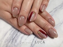 ネイルアトリエルカ(nail atelier LUCA)/W-429 ボルドー×ブラウンネイル