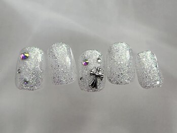 アイネイルズ 恵比寿店(I nails)/オーロラホワイトラメ8500円