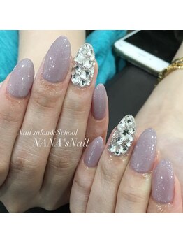 ナナズネイル 西小倉店(NANA's Nail)/グレージュとストーンで美爪
