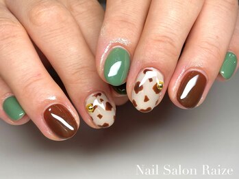 ライズ 本町店(Raize)/牛柄ネイル/アニマル柄ネイル