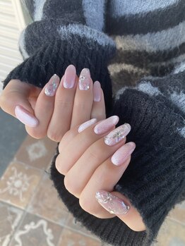 サフィールネイルサフィールネイル(Saphir nail)/ミラーフラワーネイル