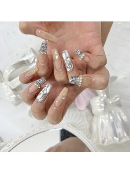 ツイードネイル/ゆずは