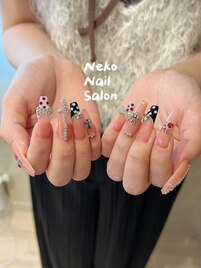 ドット　リボン　フレンチ