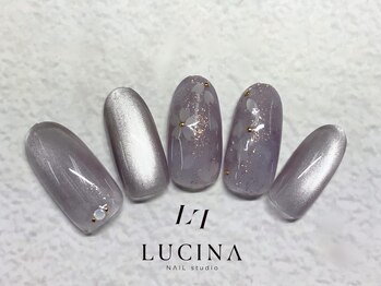 ネイルスタジオ ルキナ(LUCINA)/H-745大人桜ホロネイル