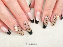 ビアンカ 八王子店(Bianca)/アニマル×黒フレンチ　¥9000～