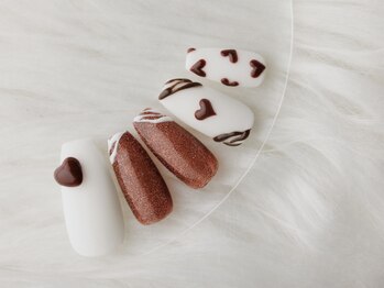 バレンタインネイル