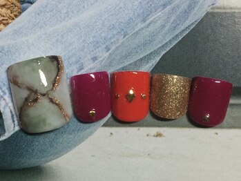 ネイルサロン リリオ(Nail Salon Ririo)/大理石風フットネイル