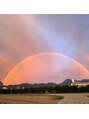タマユラ(tamayura) 朝風呂帰りの虹。よく見ると二重です！