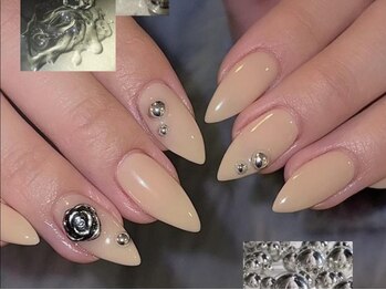 ジェミーネイル エビス(Jemiy nail ebisu)/シンプルメタルバラ