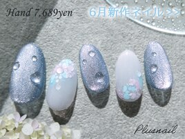 (3452)ぷっくり☆雨の水滴ネイル