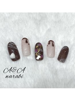 エーアンドエー 蕨店(A&A)/ハートホロチョコネイル