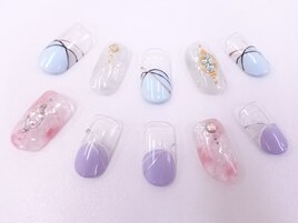 丸フレンチ+ニュアンスアート