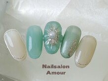 アムールユシマテン 上野湯島店(Amour)/ キラキラ春夏のネイル¥7980