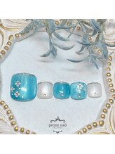 ピオニーネイル(peony nail)/ブルーマグネット　ホロフラワー