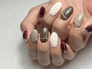 ニット×アーガイルネイル