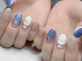 梅雨　てるてる坊主　ブルー