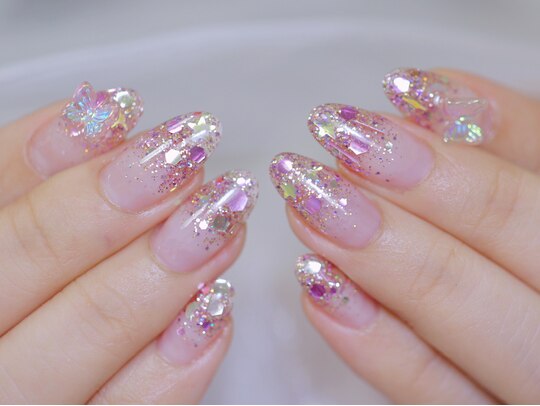 2025年冬】パープル ラメグラデーション ハンドのネイルデザイン集  