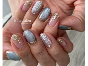 ジャミン(Jammin)/マーメイドネイル×ライトブルー