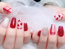 チェック冬ネイル