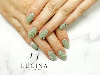 ネイルスタジオ ルキナ(LUCINA)/c-361 グリーンラメネイル