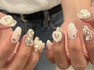 白×シルバーネイル