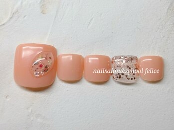 フェリーチェ(nail salon＆school felice)/フットネイル/定額制9900円/瑞江