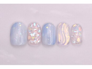 ネイルサロンプリッシュ 横浜店(prish)/6000円　タイダイ　ミラーアート
