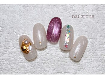 ネイルクローネ(nail crone)/ちょこっとミラーアートネイル