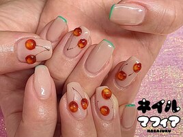 ぷっくりさくらんぼネイル