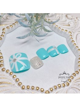 ピオニーネイル(peony nail)/ティファニー　リボン