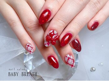 ベイビーブレス(BABY BREATH)/持ち込み☆チェックネイル