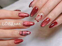 ローバ(LOBA)/チェック×リボンネイル