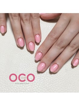 オコネイル ネイルサロンアンドスクール(OCO nail)/pink × tip line☆