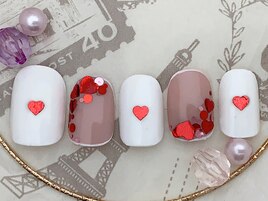 バレンタインネイル