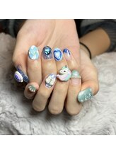 マイオティック ネイル(miotic nail)/水色チグハグネイル