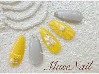 ミューズネイル(muse nail)/ぷっくりフラワー×マグネット