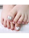 大槻担当★リボンフットネイル♪