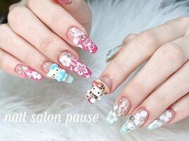 長さ出し ☆ キティちゃんネイル