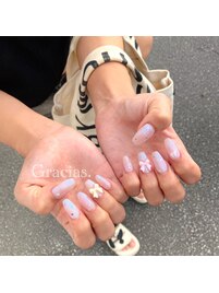 デート/オフィス/ピンク/リボン