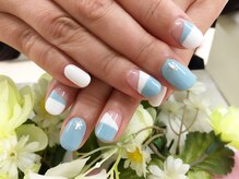 プルミエ ネイル(Premier Nail)/変形フレンチ♪ブルーグレー