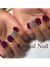 クリスタルネイル ボンベルタ橘店(CRYSTAL NAIL)/ワンカラー×ラメ