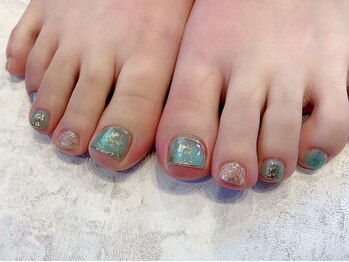 ミラネイル(Mila nail)/エメラルド＊オーロラフレーク