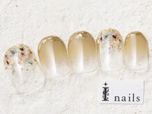 アイネイルズ 新宿店(I nails)/押し花グラデーション