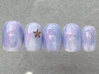 ネイルメゾン 天神店(NAIL MAISON)/夏海ラメもやもや星¥6000