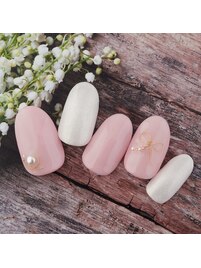 ワイヤーリボンシンプルネイル